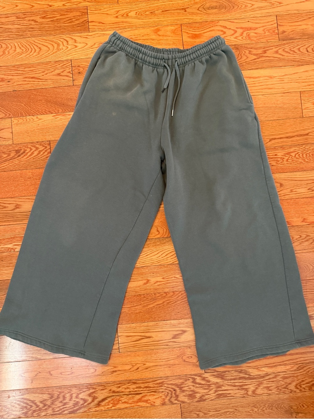 Olive Green Sweatpants - Wide Leg